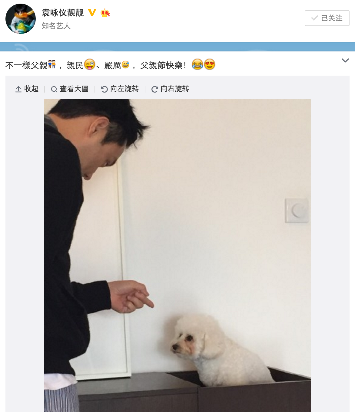 圖片來源：袁詠儀微博
