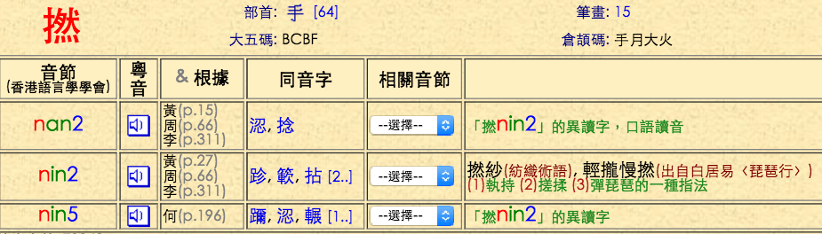 圖片來源:粵語審音配詞字庫
