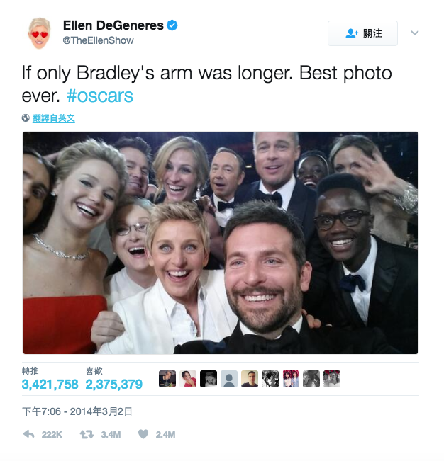 圖片來源:theellenshow/twitter
